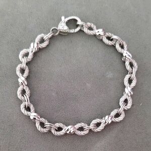 Judith Ripka Sterling Silver Elegant Link Chain Bracelet